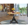 DST-OBK-TP - Dining Table - Oak Table Top and Black Pedestal Leg Finish