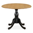 DST-OBK-TP - Dining Table - Oak Table Top and Black Pedestal Leg Finish