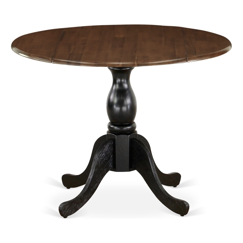 DST-WBK-TP - Wood Table - Walnut Table Top and Black Pedestal Leg Finish