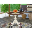 DST-WLW-TP - Wood Table - Walnut Table Top and Linen White Pedestal Leg Finish