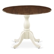 DST-WLW-TP - Wood Table - Walnut Table Top and Linen White Pedestal Leg Finish