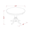 EST-OBL-TP Round Dining Room Table for Compact Space - Oak Top & Black Pedestal