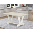 VT026 - Dining Table with Linen White Top and Wirebrushed Linen White Leg