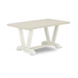 VT026 - Dining Table with Linen White Top and Wirebrushed Linen White Leg