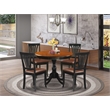 East West Furniture Dining Table and 4 Faux Leather Dinner Chairs in Black