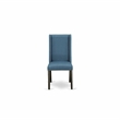 AMFL3-BCH-21 - Kitchen Table and 2 Blue Linen Fabric Chairs - Black Finish