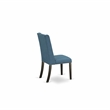 AMFL3-BCH-21 - Kitchen Table and 2 Blue Linen Fabric Chairs - Black Finish