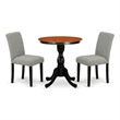 ESAB3-BCH-06 - Wooden Table and 2 Parson Chairs with High Back - Black Finish