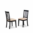 ESAN3-BCH-C - Kitchen Table and 2 Slatted Back Dining Chairs - Black Finish