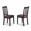 ESAN3-BCH-LC - Dining Table and 2 Slatted Back Kitchen Chairs - Black Finish