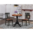 ESAV3-BCH-LC - Dining Table and 2 Modern Chairs with Slatted Back- Black Finish