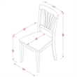 ESAV3-BCH-W - Dining Table and 2 Dining Chairs with Slatted Back - Black Finish