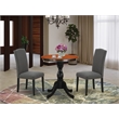 ESEN3-BCH-20 - Dining Table and 2 Parson Chairs with High Back - Black Finish