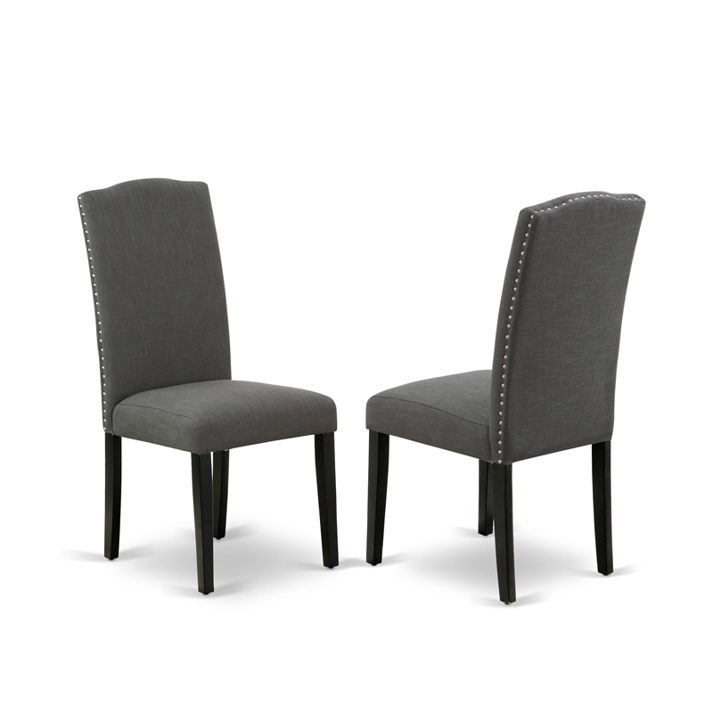 ESEN3-BCH-20 - Dining Table and 2 Parson Chairs with High Back - Black Finish