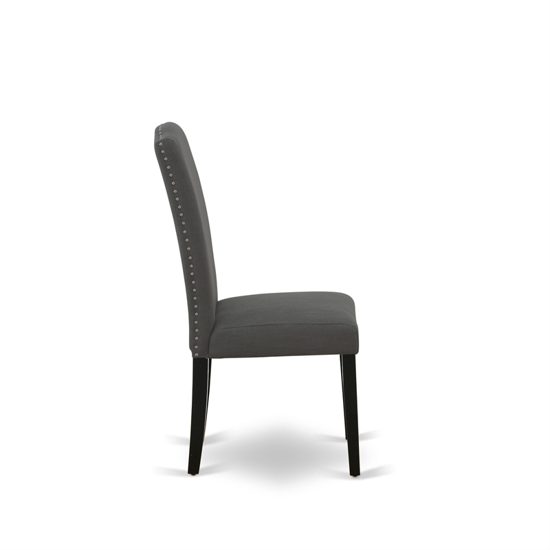 ESEN3-BCH-20 - Dining Table and 2 Parson Chairs with High Back - Black Finish