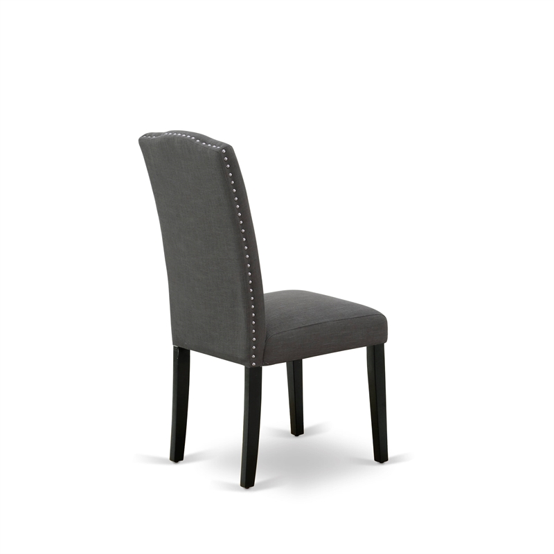 ESEN3-BCH-20 - Dining Table and 2 Parson Chairs with High Back - Black Finish