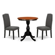 ESEN3-BCH-20 - Dining Table and 2 Parson Chairs with High Back - Black Finish