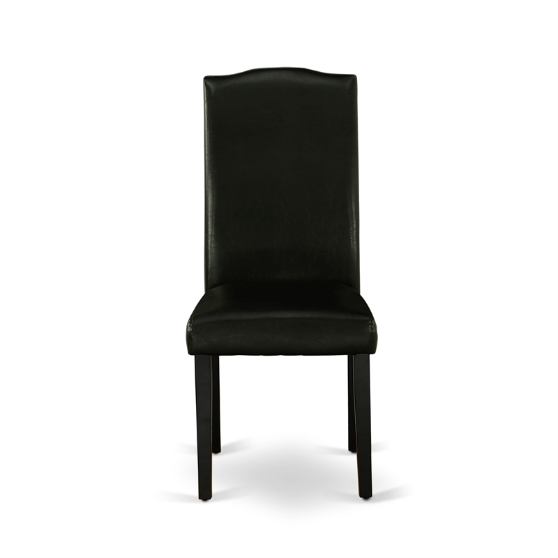 ESEN3-BCH-69- Kitchen Table and 2 Stylish Back Parson Chairs - Black Finish