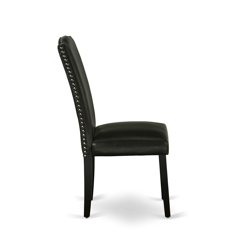 ESEN3-BCH-69- Kitchen Table and 2 Stylish Back Parson Chairs - Black Finish