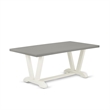 VT097 - Dining Table with Cement Top and Wirebrushed Linen White Leg finish