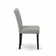 AMAB3-BCH-06 - Round Table and 2 Shitake Linen Fabric Chairs - Black Finish