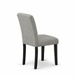 AMAB3-BCH-06 - Round Table and 2 Shitake Linen Fabric Chairs - Black Finish