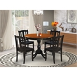 East West Furniture Kitchen Table and 4 Dining Room Chairs in Black