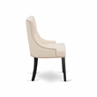 AMFR3-BCH-02 Kitchen Table and 2 Light Beige Linen Fabric Chair - Black Finish