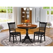 AMGR3-BCH-W - Dining Table and 2 Dining Room Chairs - Black Finish
