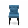 AMSI3-BCH-21 Dining Table and 2 Blue Linen Fabric Parson Chairs - Black Finish