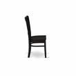 AMVA3-BCH-W - Dining Table and 2 Modern Chairs with Slatted Back - Black Finish