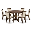 East West Furniture 7PC Dining Set in Light Beige Linen Fabric/Antique Walnut