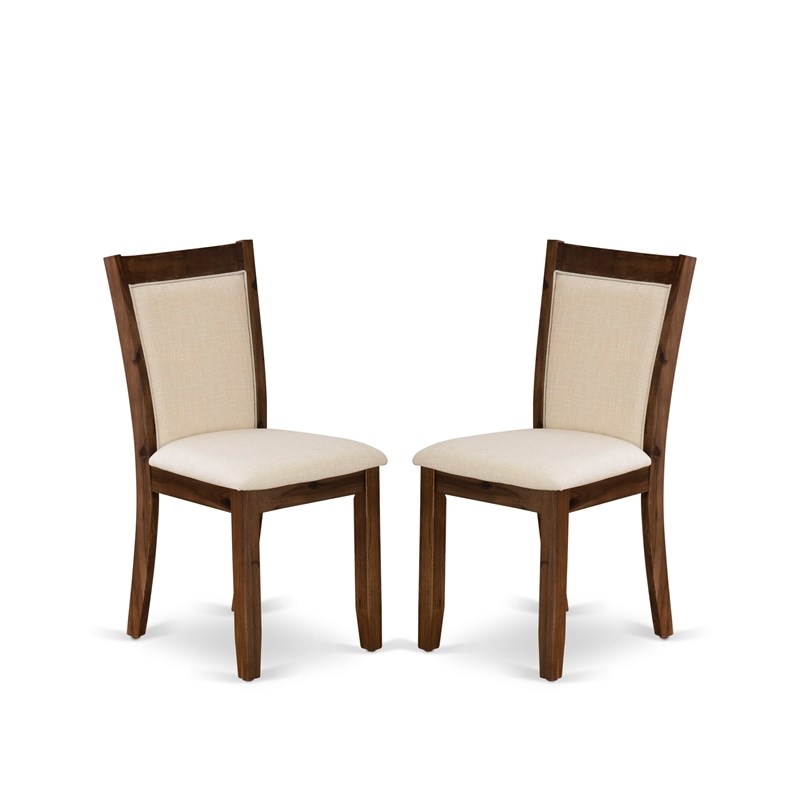 X797MZN32-7 Dining Table and 6 Light Beige Chairs - Distressed Jacobean Finish