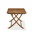 East West Furniture Bistro Table with 4 Arms Less Folding Chairs - Natural Oil