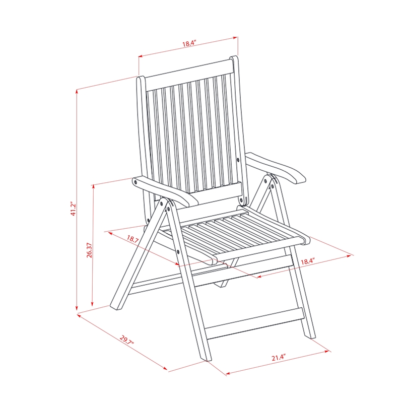 East West Furniture Bistro Table with 4 Folding Patio Chairs- Natural Oil Finish