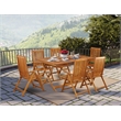 AECN7C5NA - Patio Table with 6 Outdoor Chairs - Natural Oil Finish