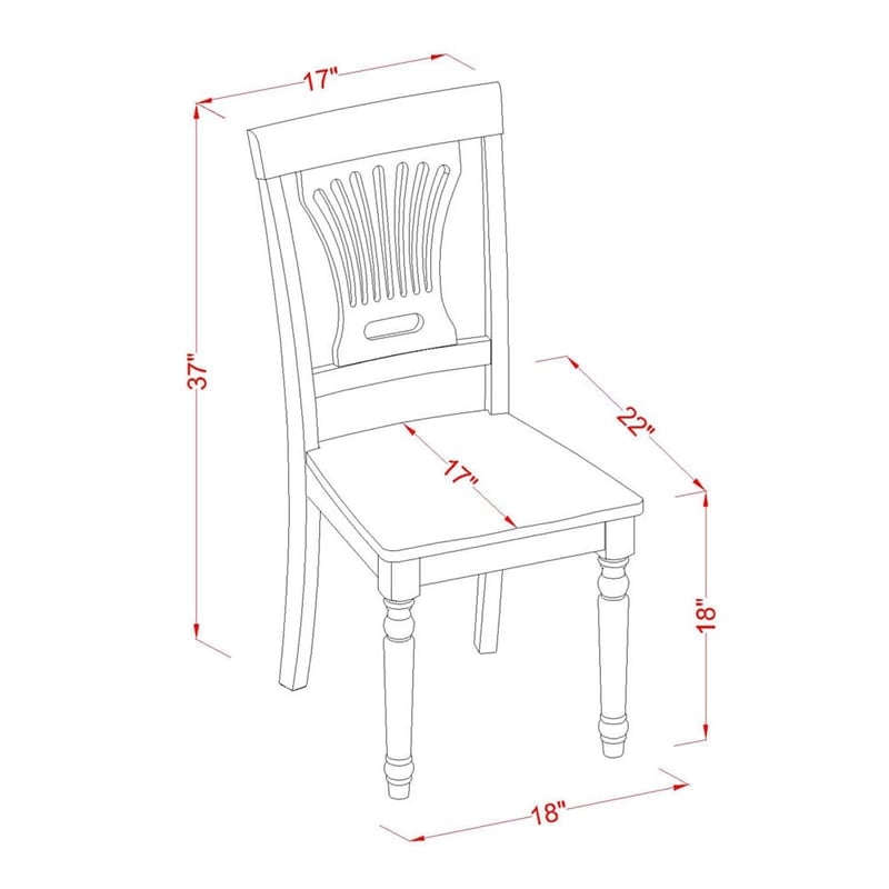 MZPV3-BCH-W - Dinner Table and 3 Wooden Dining Chairs (Black & Cherry Finish)