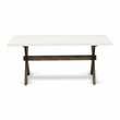 X727MZN32-5 Dining Table and 4 Light Beige Chairs - Distressed Jacobean Finish
