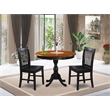 AMNF3-BCH-W - Kitchen Table and 2 Wooden Dining Room Chairs - Black Finish