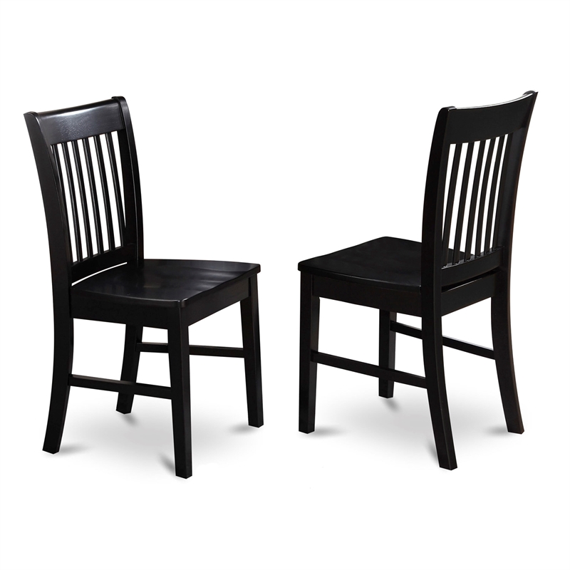 AMNF3-BCH-W - Kitchen Table and 2 Wooden Dining Room Chairs - Black Finish