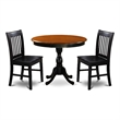 AMNF3-BCH-W - Kitchen Table and 2 Wooden Dining Room Chairs - Black Finish