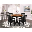 East West Furniture Kitchen Dining Table and 4 Wood Kitchen Chairs in Black