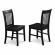 East West Furniture Kitchen Dining Table and 4 Wood Kitchen Chairs in Black