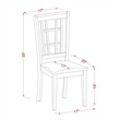 AMNI3-BCH-LC- Dining Table and 2 Kitchen Chairs with Slatted Back- Black Finish