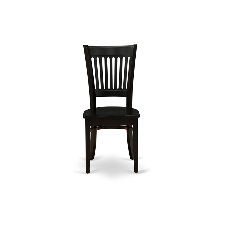 East West Furniture Kitchen Table and 4 Slatted Back Dining Chairs  in Black