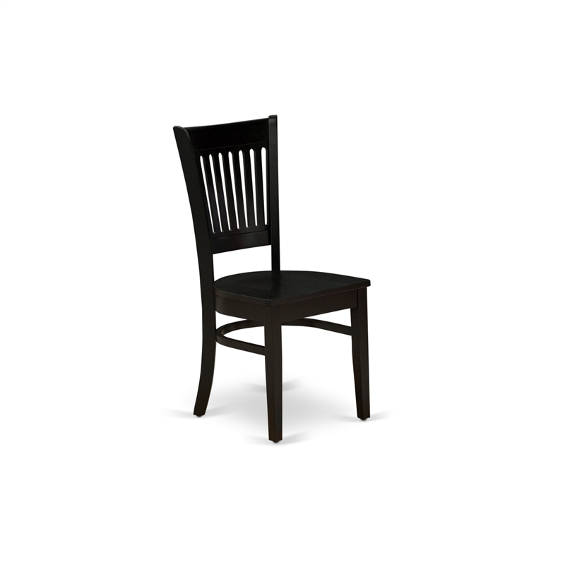 East West Furniture Kitchen Table and 4 Slatted Back Dining Chairs  in Black