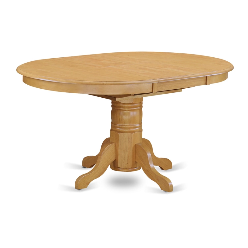 East West Furniture Dining Table and 6 Wood Chairs in Oak Finish