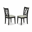 ESCL3-BCH-C - Dining Table and 2 Double X Back Dining Chairs - Black Finish