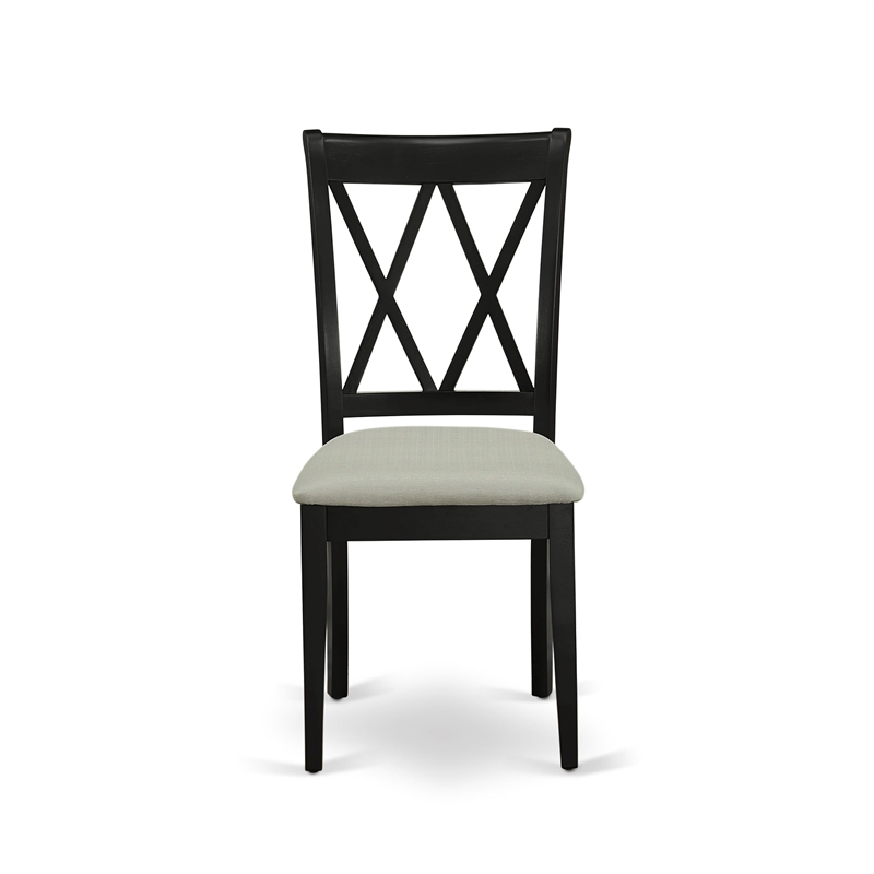ESCL3-BCH-C - Dining Table and 2 Double X Back Dining Chairs - Black Finish