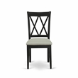 ESCL3-BCH-C - Dining Table and 2 Double X Back Dining Chairs - Black Finish